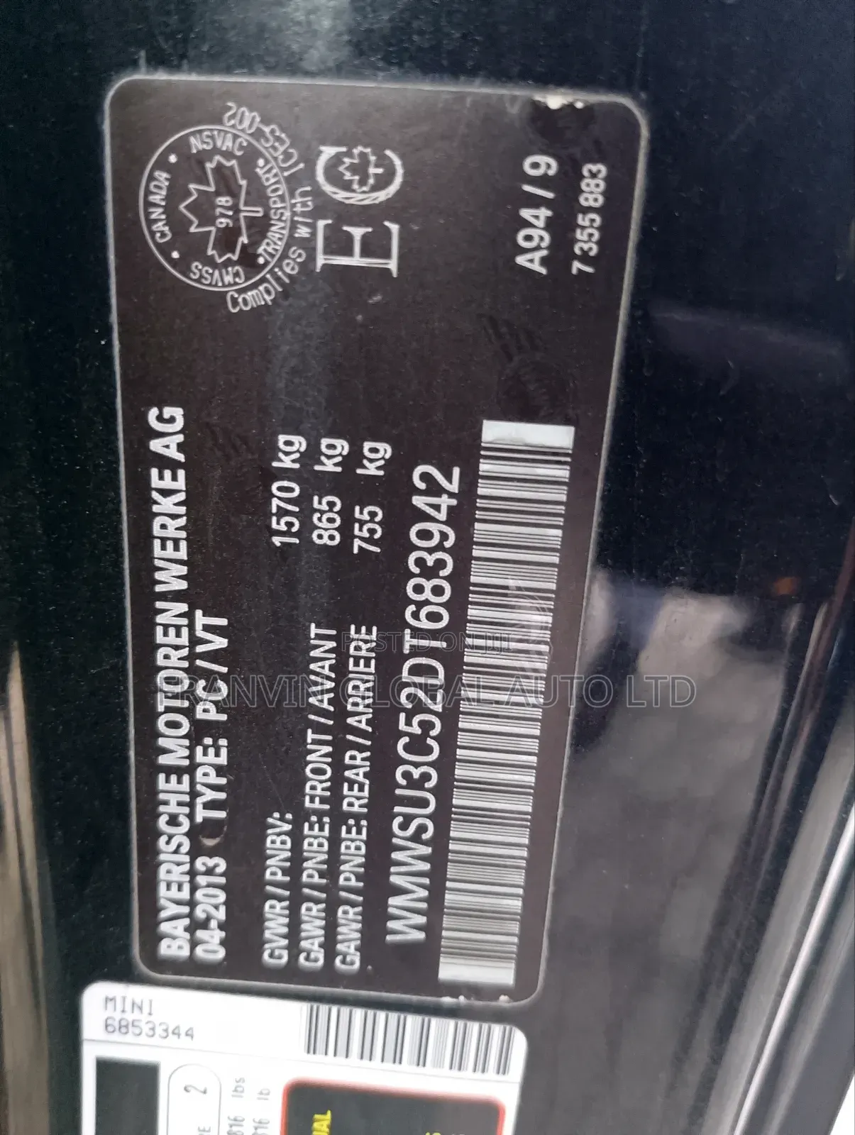Mini Cooper Classic 2013 Black