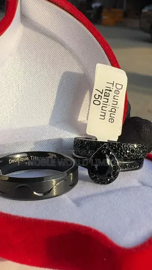 Complete Set of Black Wedding Rings