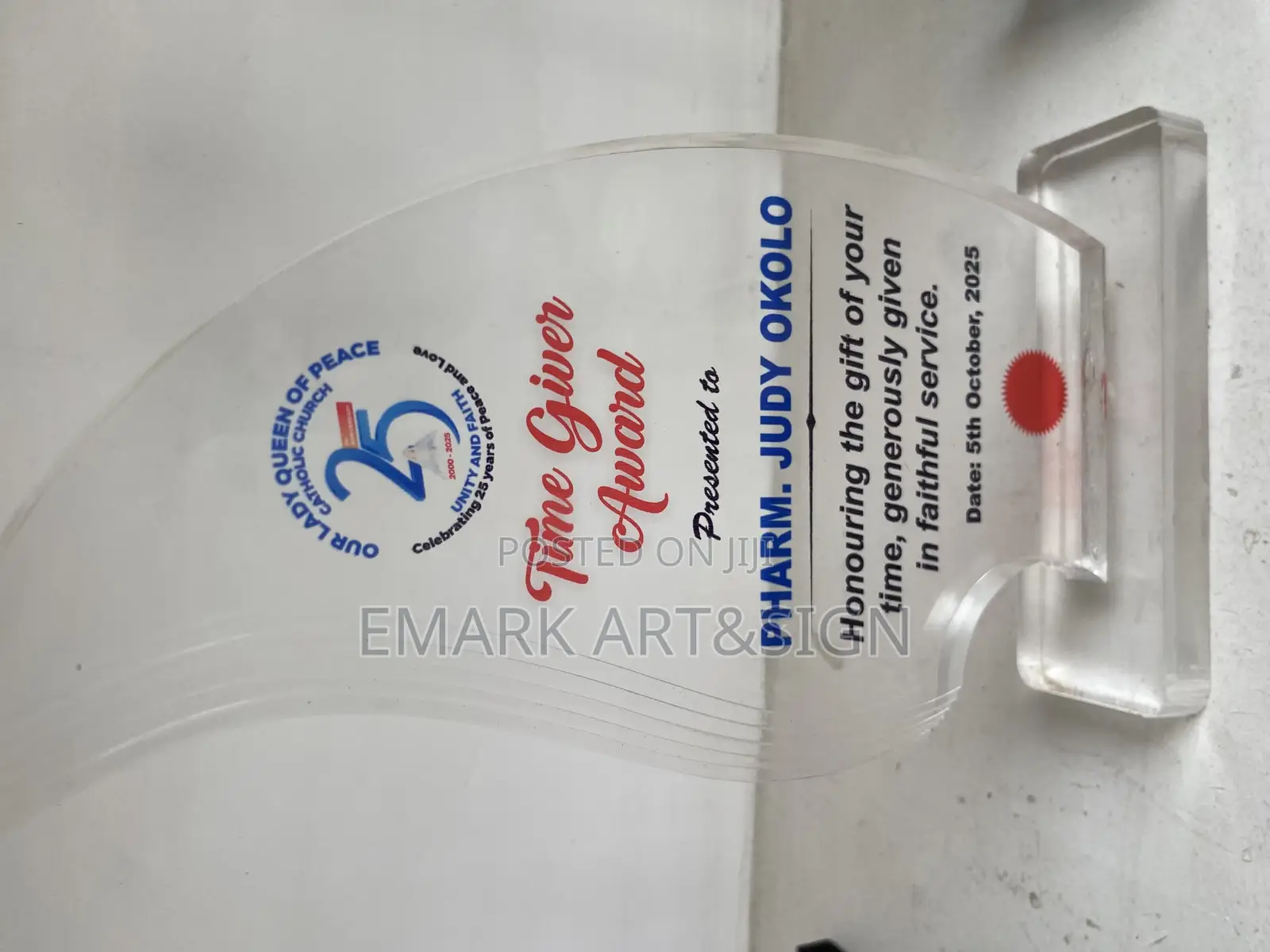 Printing on Award Acrylic