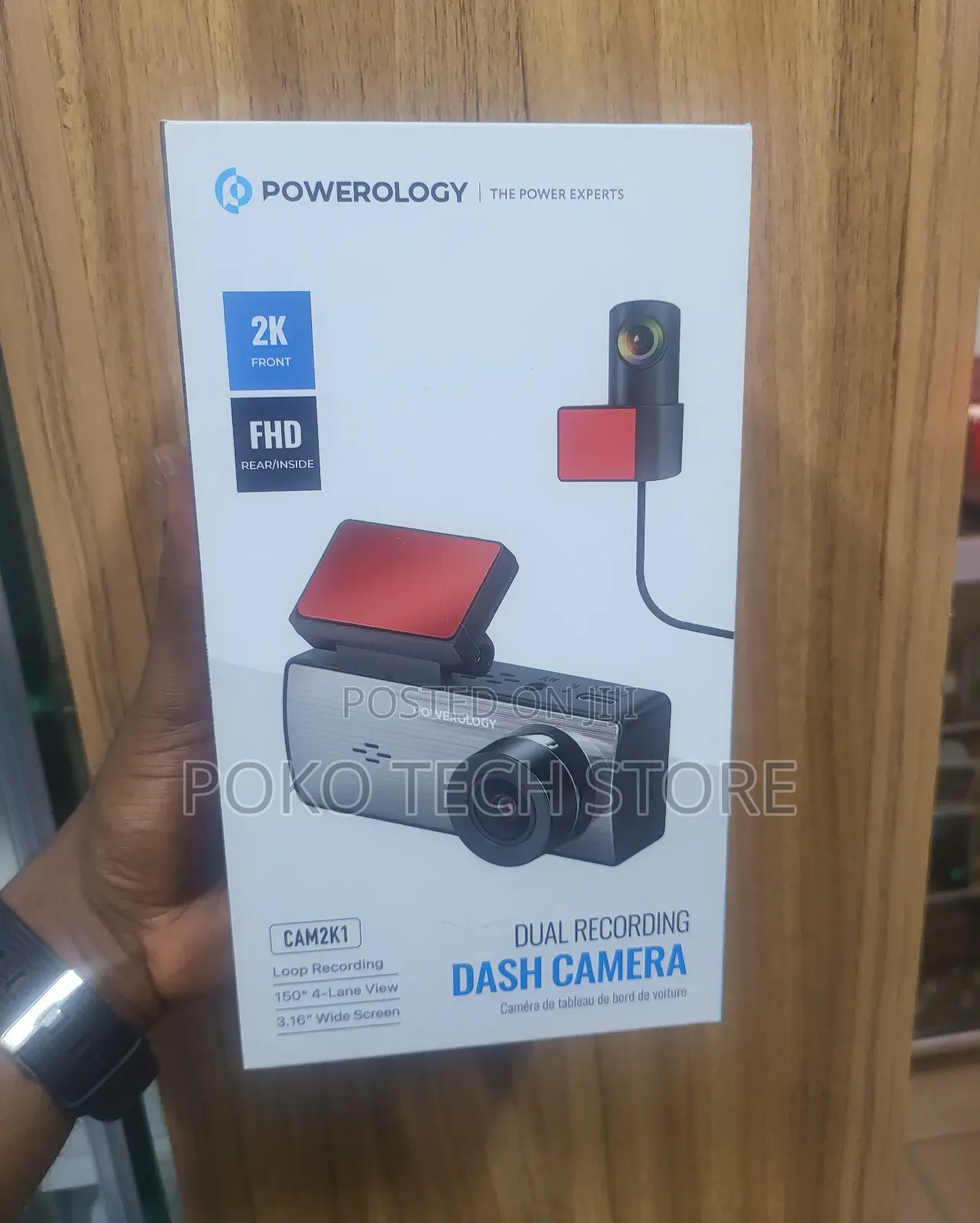 Powerology Cam2k1 Dual Recording Dash Camera.