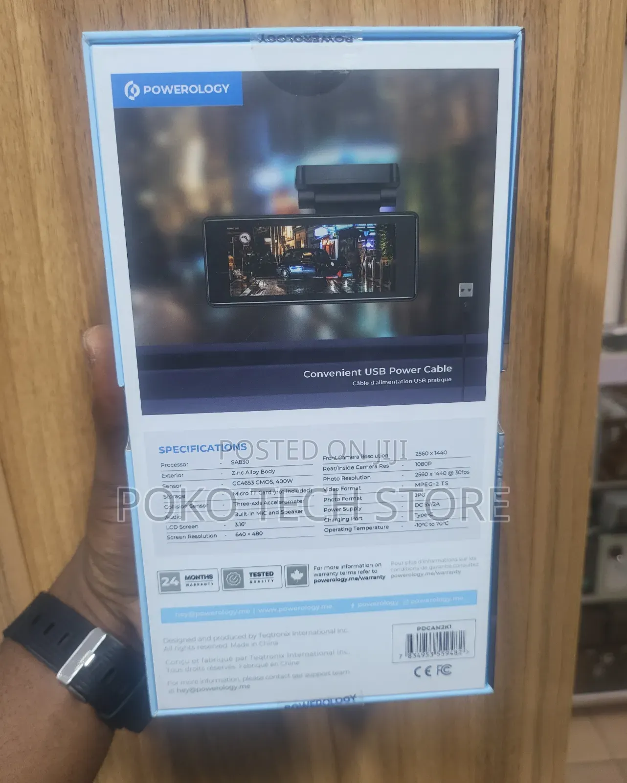 Powerology Cam2k1 Dual Recording Dash Camera.