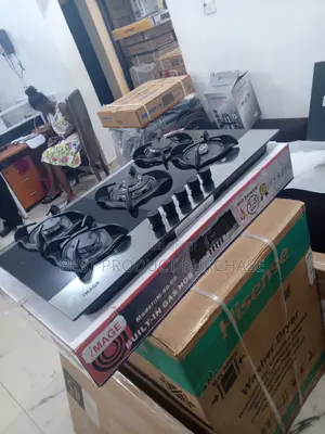 Brand New Image 90cm Gas Hob Im-90-G6 - Auto Ignition Black Glass