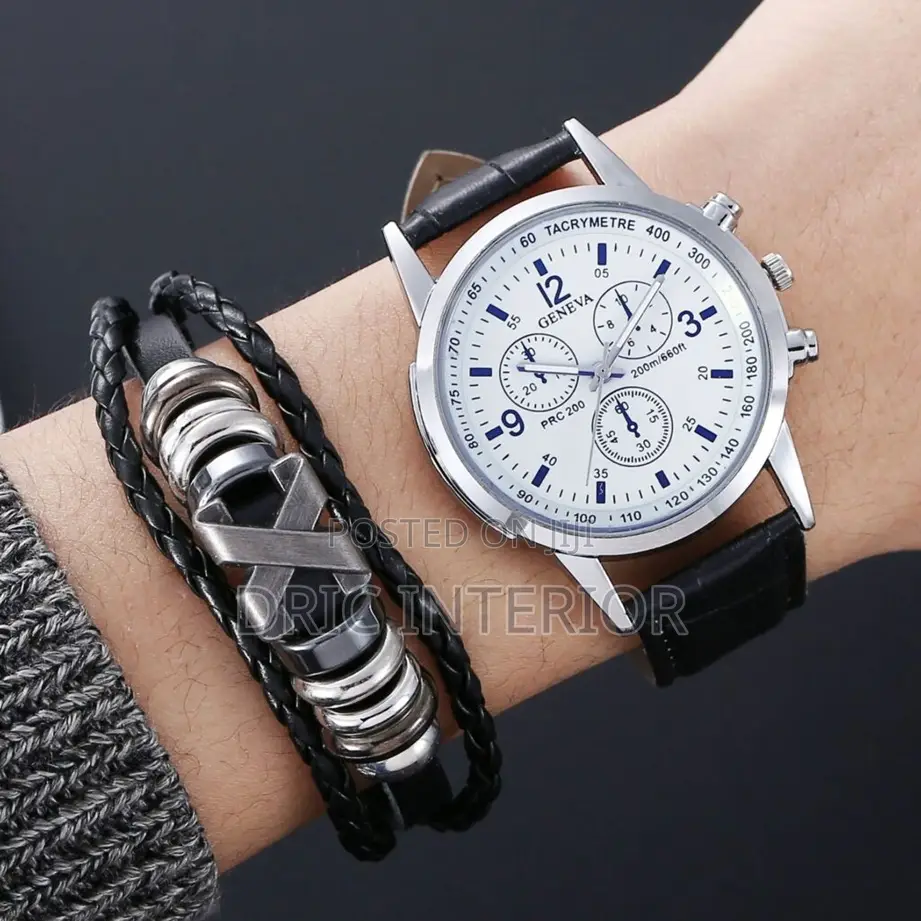 Men's Leather Wristwatch