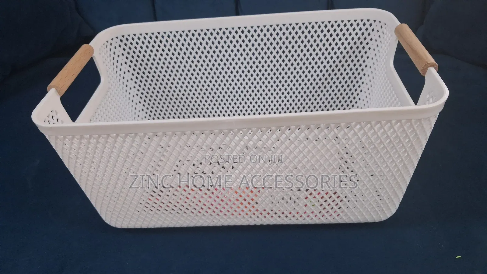 Large Wooden Handle Storage Basket