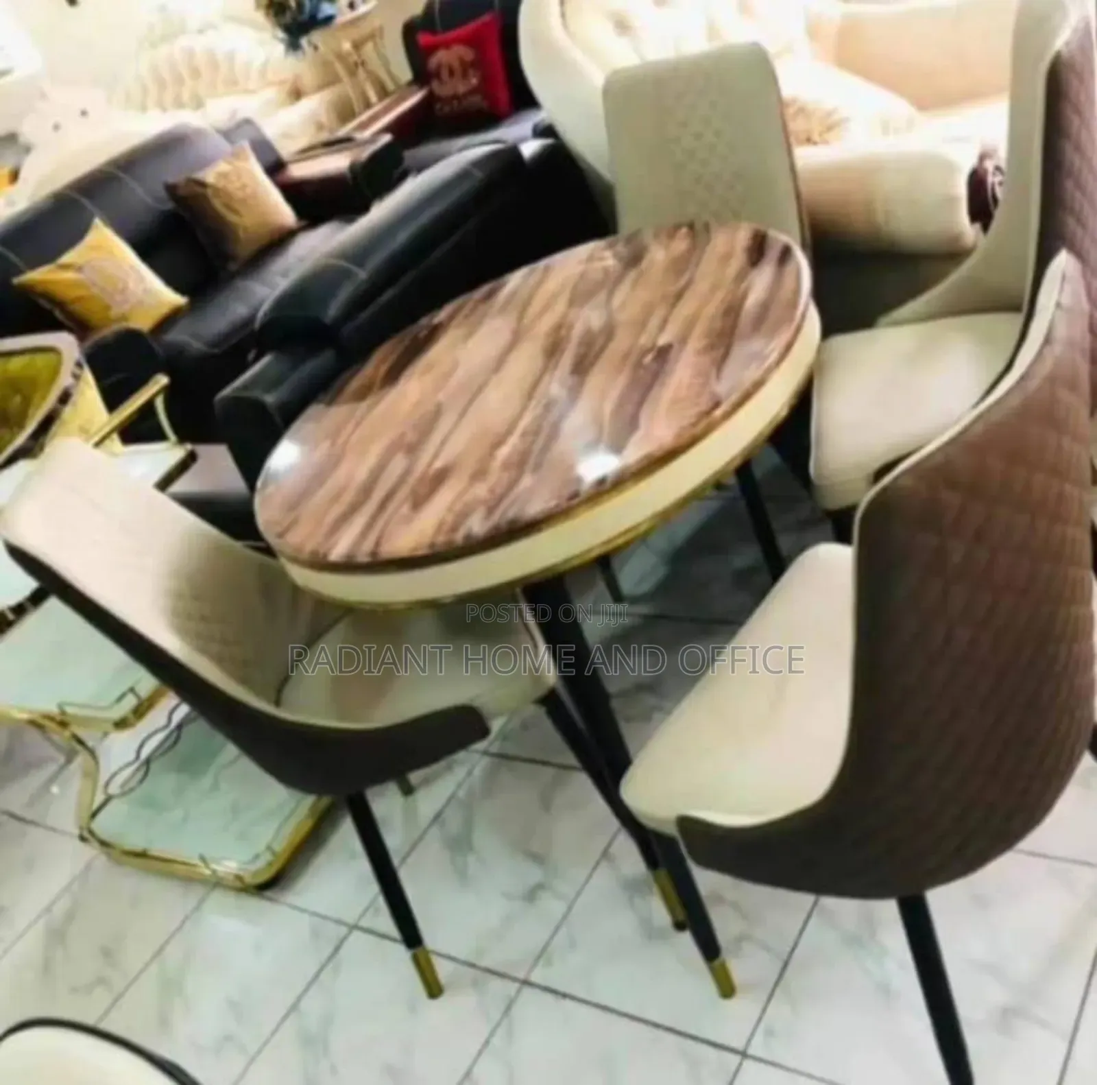 Original Marble Dinning By 4 Seaters Set