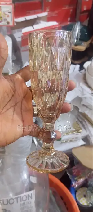 This Is an Amber-Colored Glass Champagne. 6pcs Per Pack