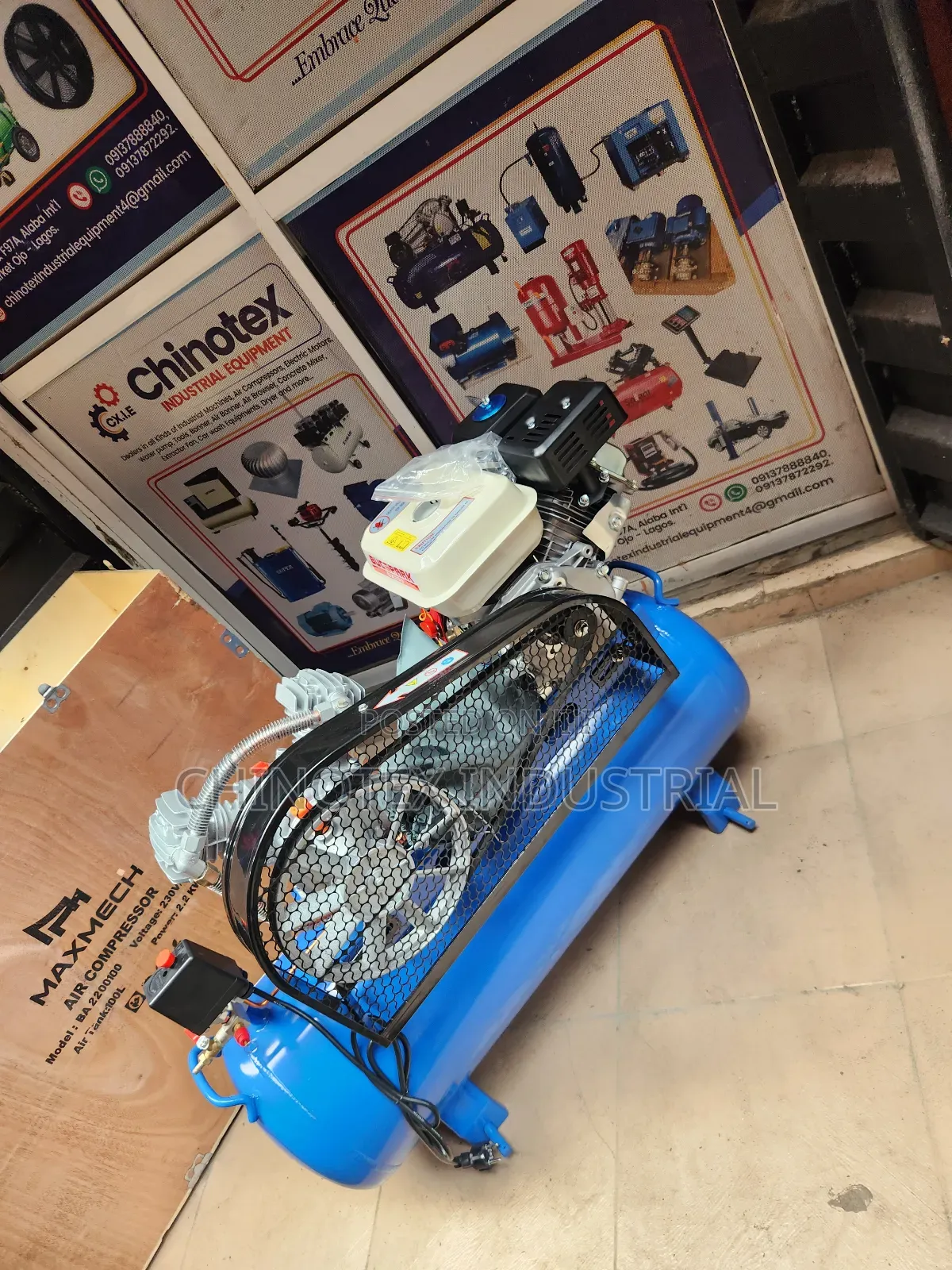 100l Air Compressor Machine, With 6.5hp Petrol Engine