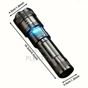1pc Tactical Retractable Zoom Led Flashlight, Lithium-Ion Battery, THR