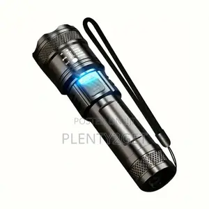 1pc Tactical Retractable Zoom Led Flashlight, Lithium-Ion Battery, THR