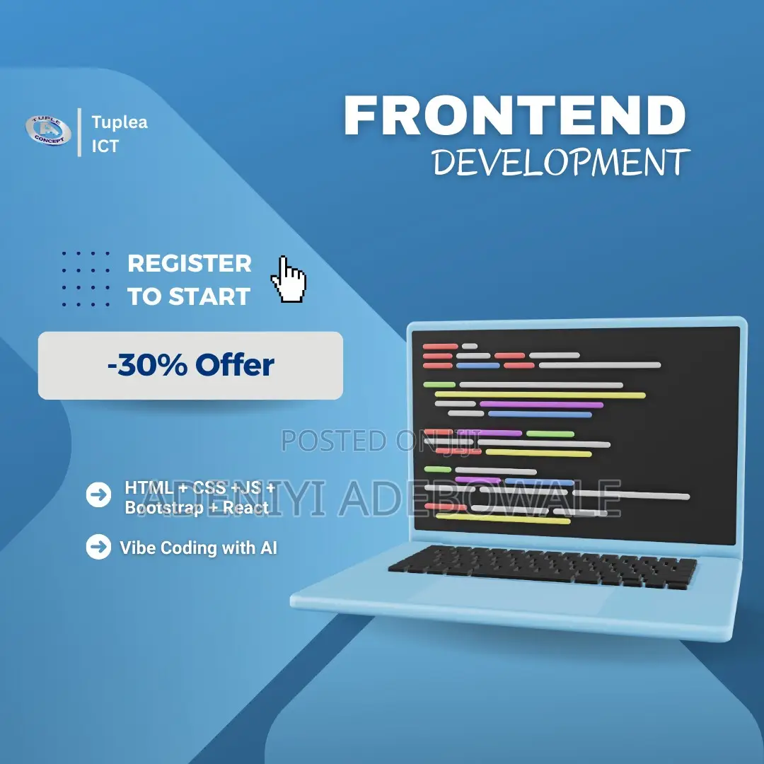 Frontend Development Course, Physical and Virtual Classes Options.