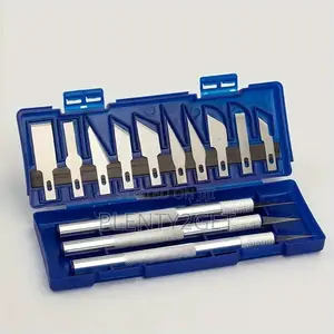 13pcs Precision Craft Knife Set - Aluminum Alloy, Retractable Blades