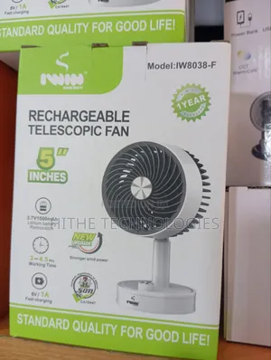 Rechargeable 5" Telescopic Hand and Table Fan