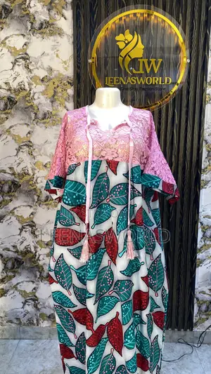 Net and Ankara Combo Gown
