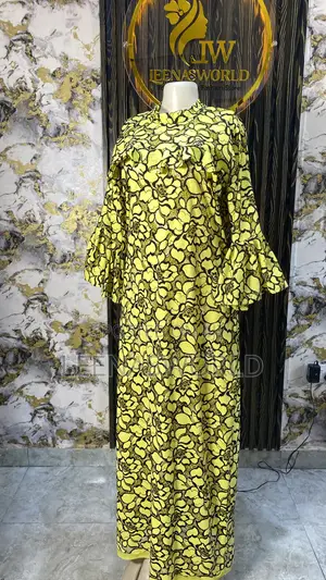 Yellow and Black Net Gown