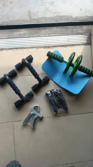 Abs Training Combo ( Push Up, Ab Wheel, Skipping Rope, Hand Grip)