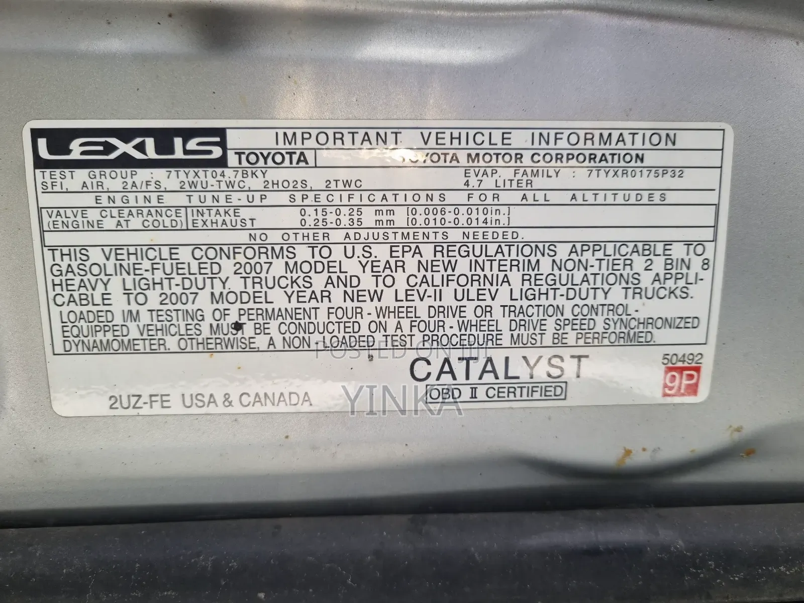 Lexus GX 470 Sport Utility 2007 Silver