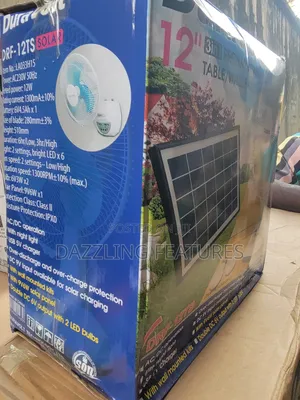 12" Solar Rechargeable Fan