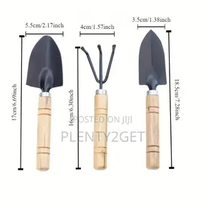 3pcs Mini Pot Gardening Spade Set, Metal Wood, Succulent Garden P