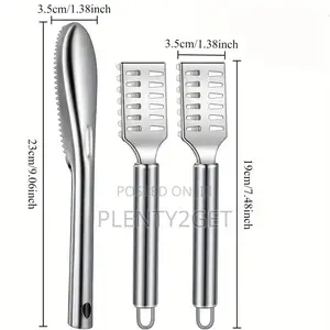 3pcs Stainless Steel Fish Scale Scraper Set - Easy-to-Use, Durable Kit
