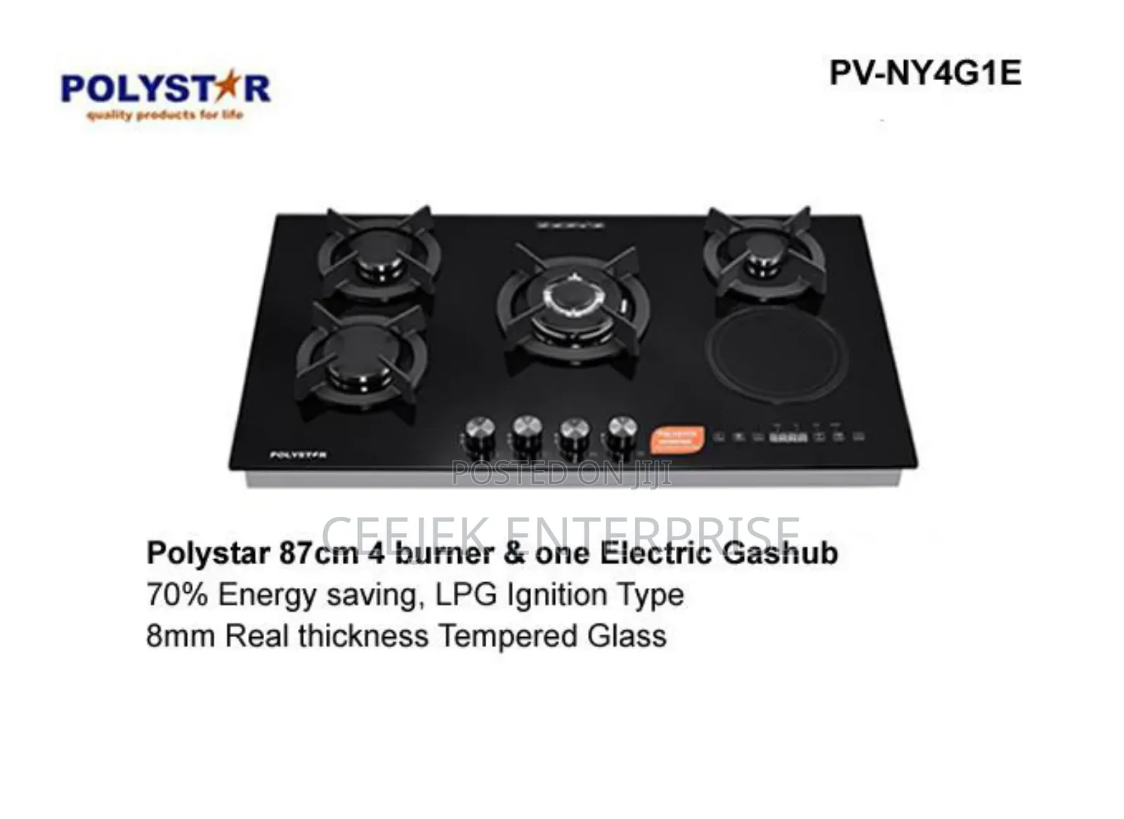 5 Burner Glass Gas Cooker