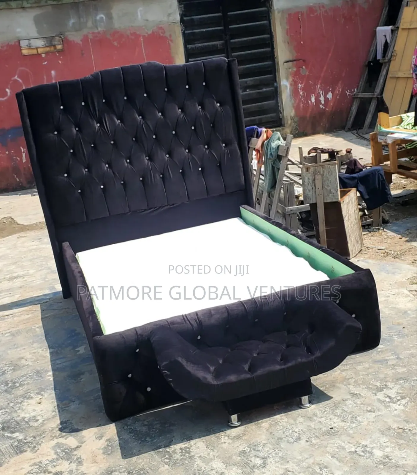 Black Paded Bedframe