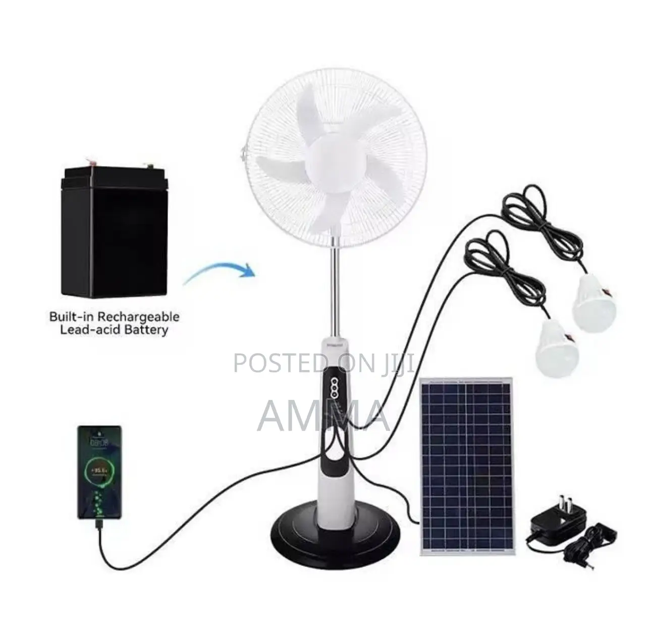 Rechargeable Solar Standing Fan