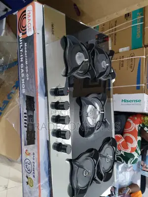 Rectangular Image 5-Burner Gas Hob Designed for Spacious Countertops