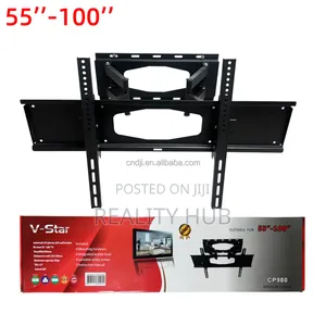 54"-100" Wall Adjustable Tv Bracket Tilt Swivel 70kg