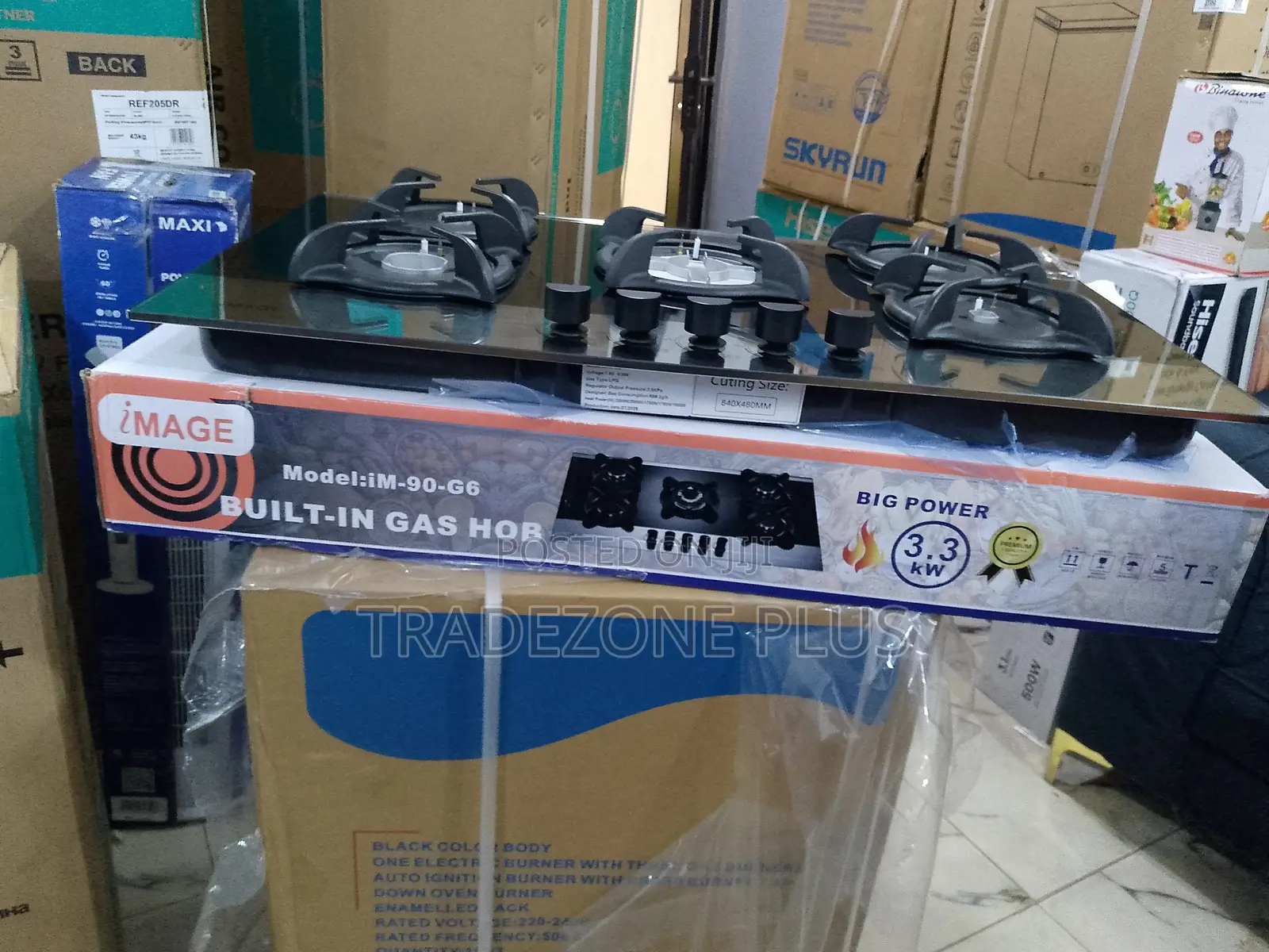 90×60 Cm Image Gas Hob Designed for Parallel Cooking Tasks