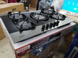 Image Gas Hob With Wide Cooking Platform and Five Burners