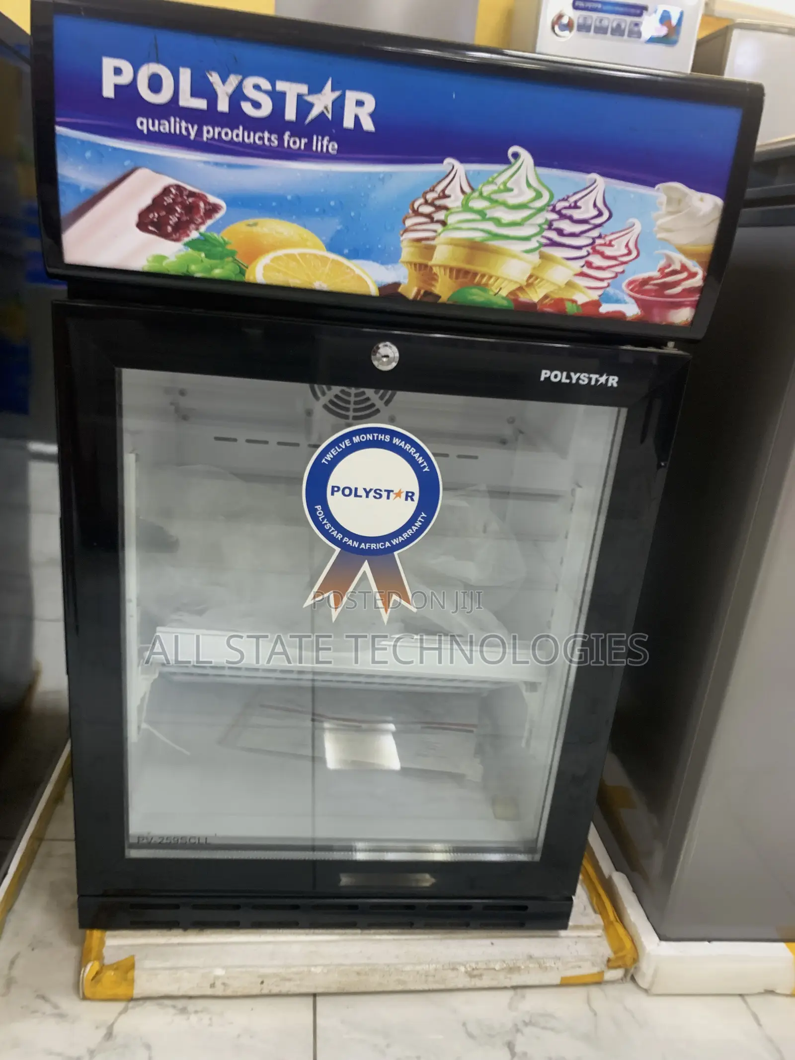Polystar Single Door Black Drink Chiller
