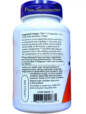 Now L-Citrulline 750mg Metabolism Support (90 Capsules)
