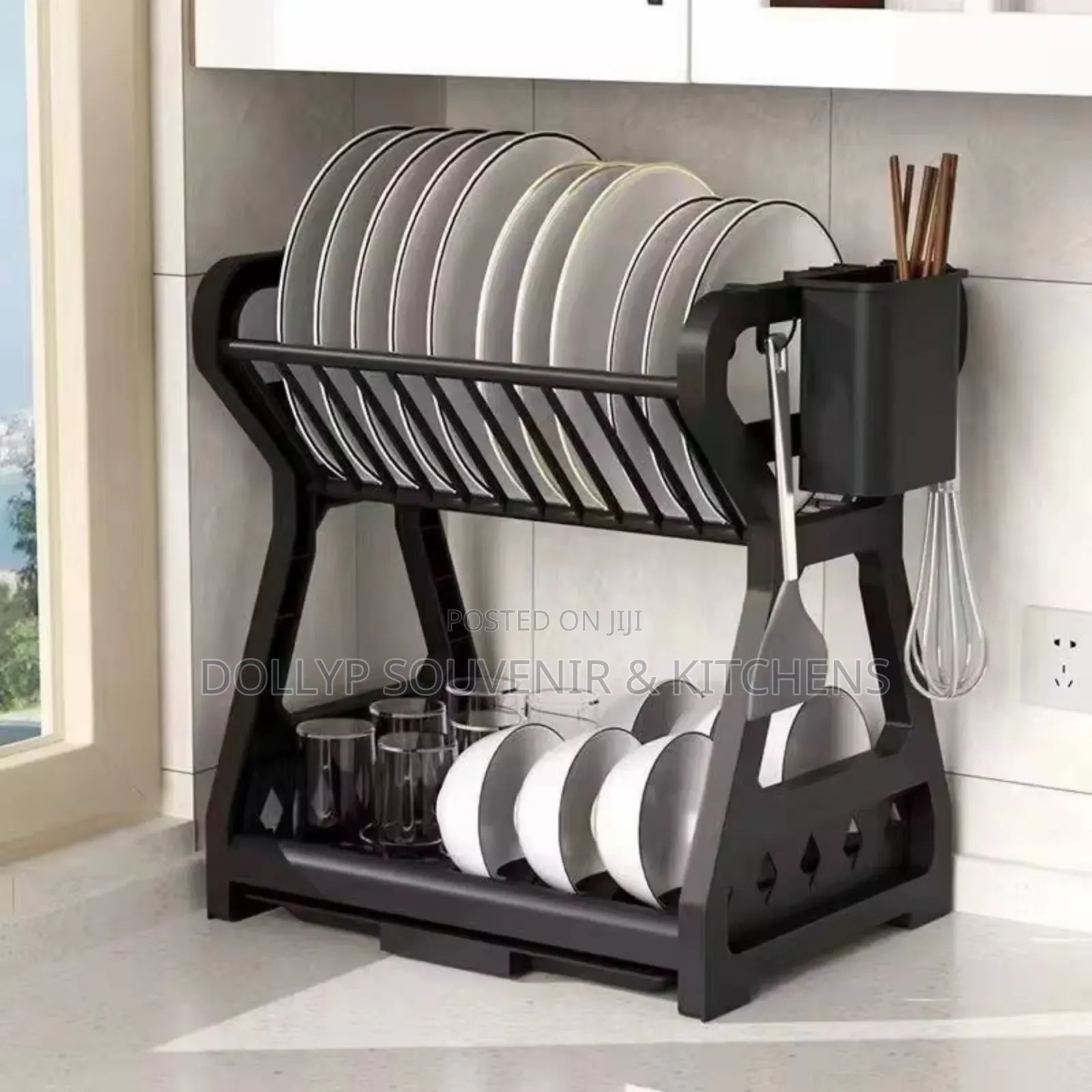 Plastic Dish Rack With Iron Rod
