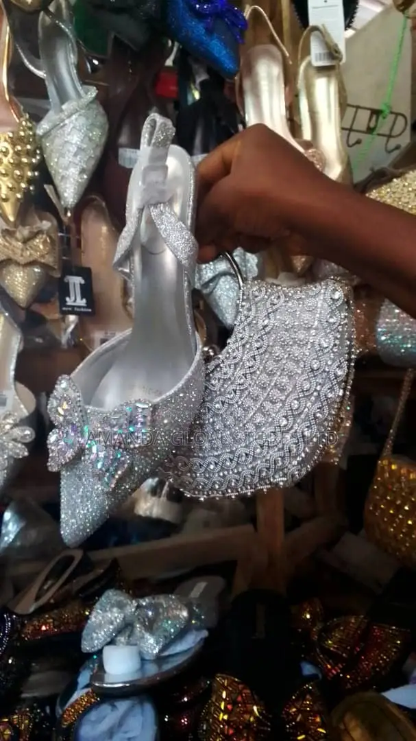 Silver Matching Shoe and Bag