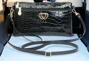 Mid - Year Promo: New Crocodile Patterned Black Cross- Body Bag