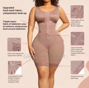 Fajas High Compression Girdle Mid Thigh With Bra