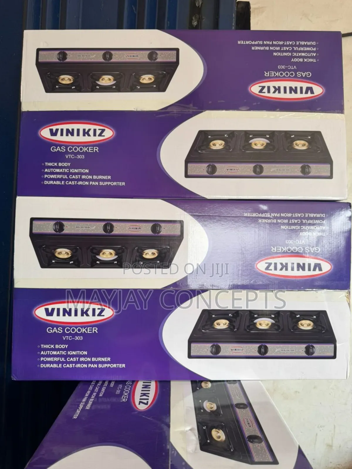 Vinikiz 3-Face Table Gas Cooker-Automatic Ignition