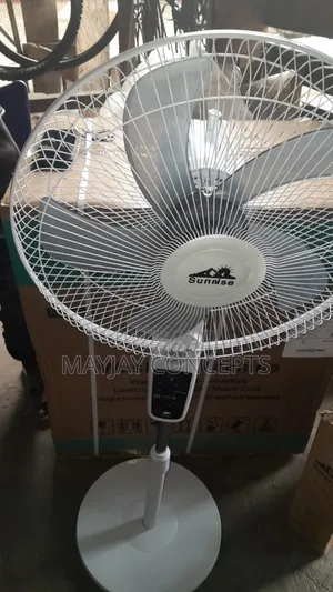 Sunrise 16-Inch Solar Rechargeable Standing Fan|Panel|Remote|Bulb