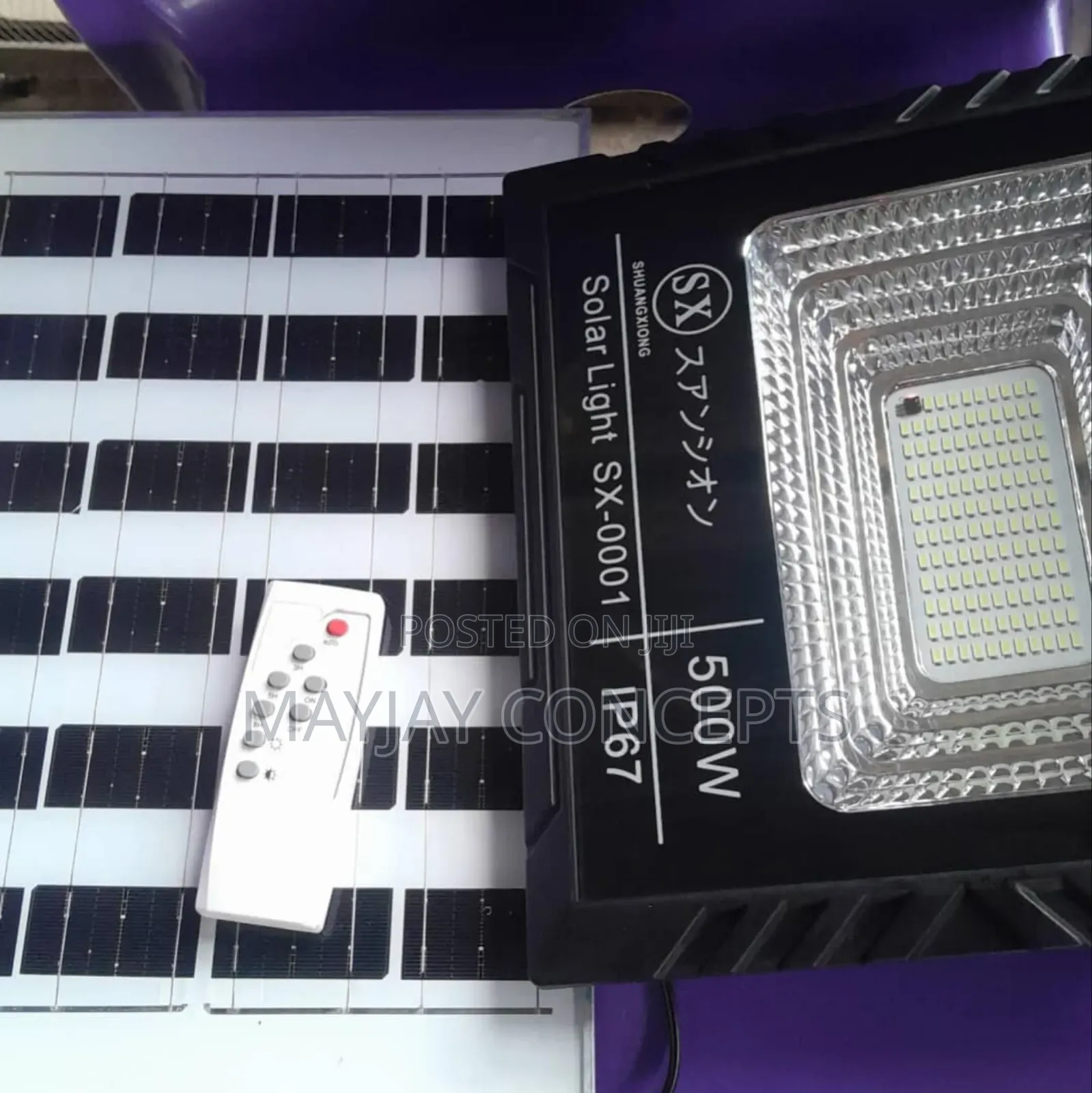 Sx 500w Led Solar Floodlight With High Quality Solar Panel Cell-Remote