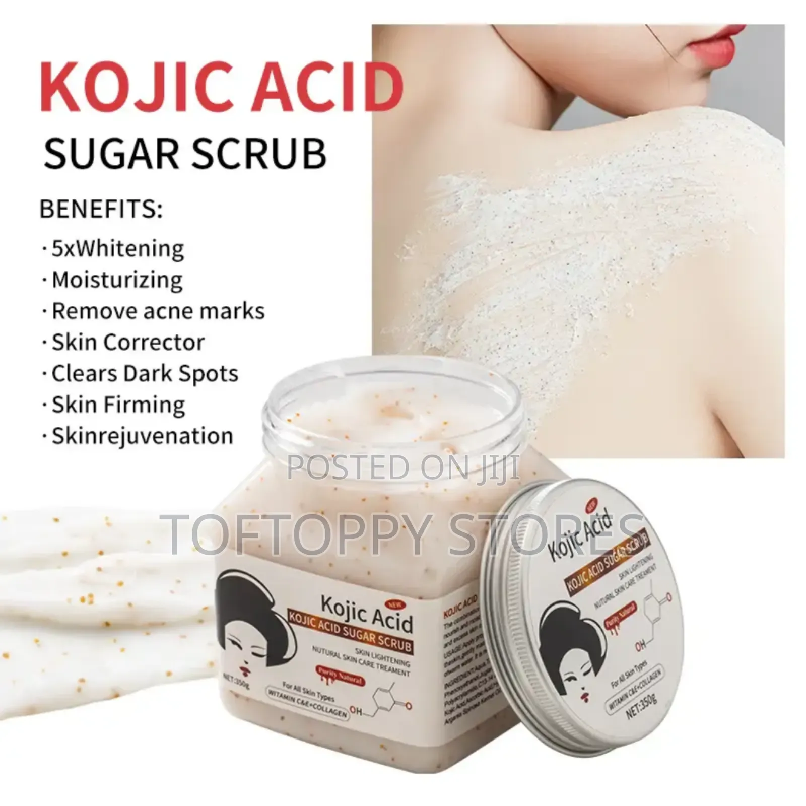 Kojic Acid Sugar Scrub for Glow Skin