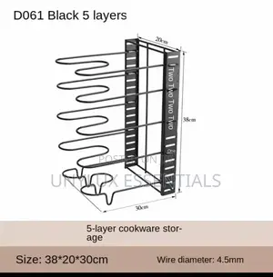 5 Tiers Pan Pot Organizer Rack