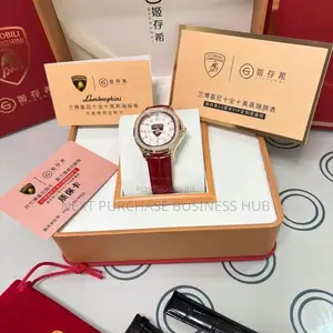 Lamborghini Luxury Female Leather Wristwatch- 2in1 High Quality Straps