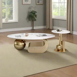 Modern Marble-Top Coffee Table Set