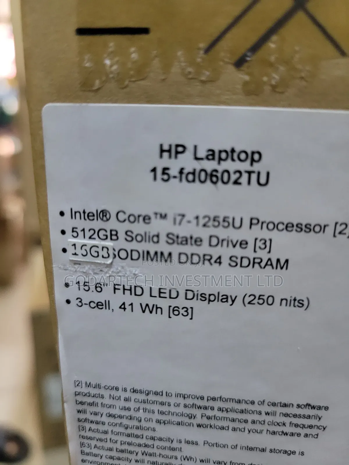 New Laptop HP 15s 16GB Intel Core i7 SSD 512GB