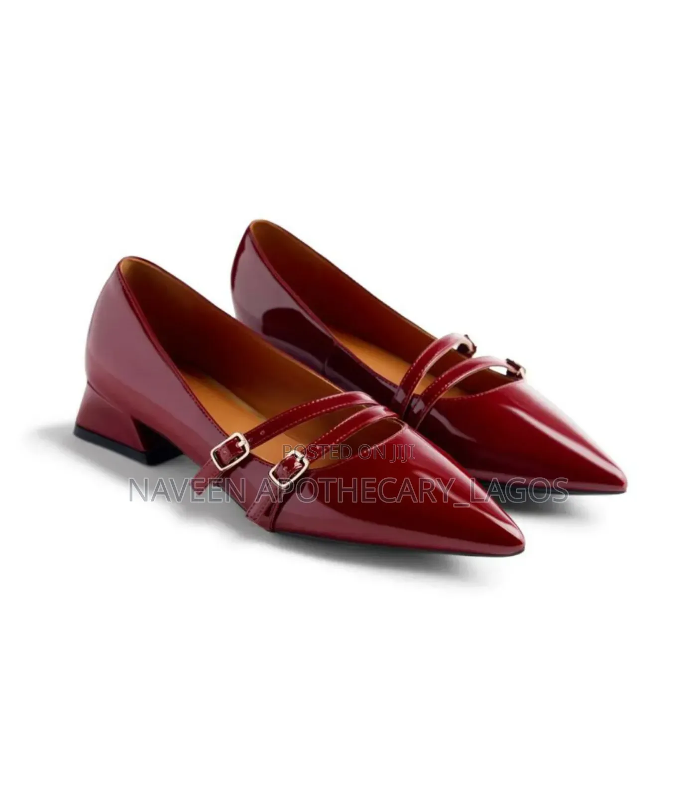 Wine Block Heel Shoes