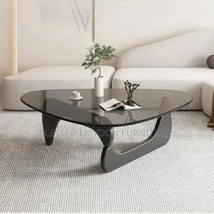 Modern Coffee Triangle Design Glass Table