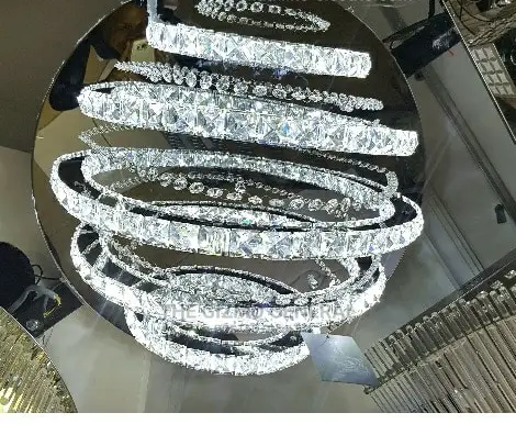 Multi-Colour 5 Row Led Crystal Chandelier