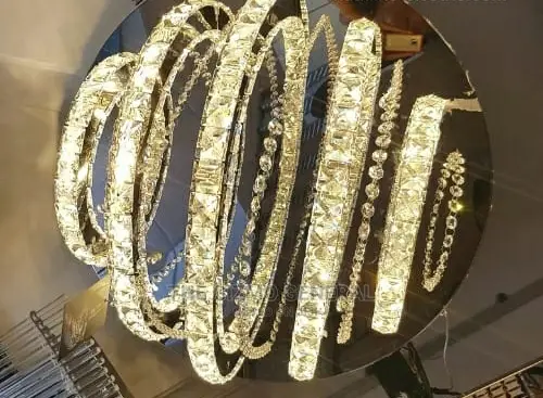 Multi-Colour 5 Row Led Crystal Chandelier