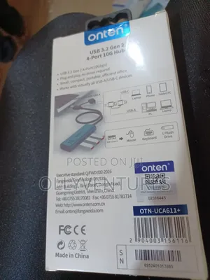 Onten 10gbps 5-in-2 USB 3.2 Gen 2 4- Port 10g Hub