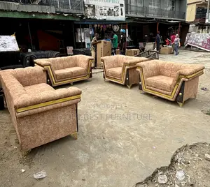 Splendid Set of Upholstery Fabric Seven Seater Chairs | Couch | Sofa